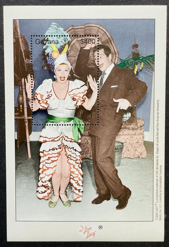 SELLOS GUYANA I LOVE LUCY SS MNH 2001 LUCILLE BALL DESI ARNAZ COMEDIANTE #3577 Foto 1 de 1