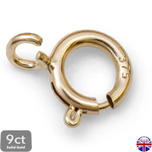 9ct Gold Bolt Ring Clasp 4.5 5 5.5 6mm Open Ring Fastening for Bracelet Necklace - Picture 1 of 3