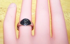Vintage Disney Mickey Mouse Figur Silberfarben Ring Gravur Signiert Größe 5 Selten - Bild 1 von 6