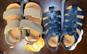 2 Infant Boy’s Wonder Nation Footbed Sandals, Various Sizes & Free Shipping - Picture 1 of 4