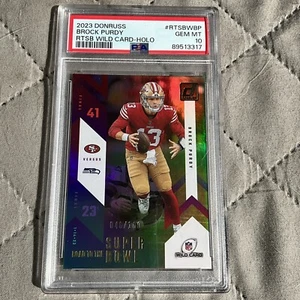 Donruss Brock Purdy ETSB 2023 Wild Card Holo PSA 10 #’d/100 PSA 10 tarjeta como nueva A+ - Imagen 1 de 7