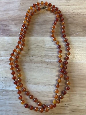 50英寸复古Carnelian真圆珠,华丽。 深橙色, 力量勇气  — 第 1/4 张图片