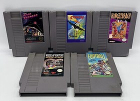 LOT OF 5 Nintendo NES Game Cartridges - Star Voyager Stealth Kings Beach FB