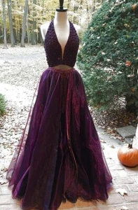 Sherri Hill 51237 Stunning Magenta/Navy Formal Detachable Skirt sz 8 - Bild 1 von 9