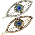 Turkey Blue Evil Eye Hair Clips - Vintage Rhinestone Hairpins for Women