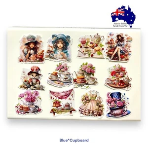 12pcs PVC Cake Tea Time With Friends Multicoloured Scrapbook Journal Stickers - Foto 1 di 17