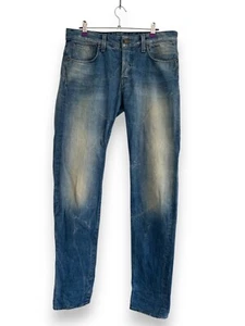 Pantalones de mezclilla G-Star Raw 3301 para hombre cintura 34" pierna 36" bajos cónicos descoloridos ajustados Y2K - Imagen 1 de 8