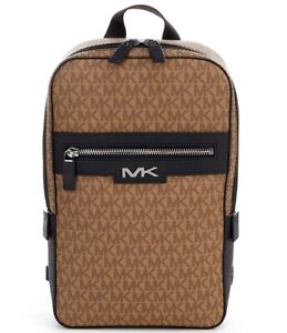 Michael Kors Men Husk Malone Signature Logo Print Leather Sling Bag NWT 248$