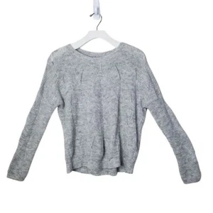 BY ANTHROPOLOGIE Woman Sweater SZ XS Wool Pullover Crewneck Knit Gray Lagenlook - Picture 1 of 8