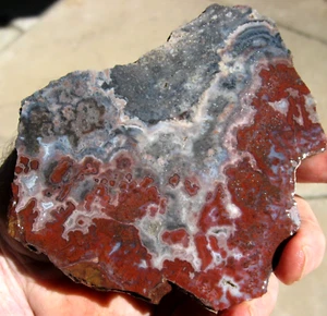 rle PAUL BUNYAN PLUME AGATE SLAB, CALIF., 5 X 4.3" RARE! - Picture 1 of 4