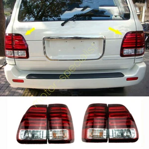 For Lexus LX470 1998-2002 Rear Tail Lights LED Rear Brake Lamps Red White 4Pcs - Picture 1 of 6
