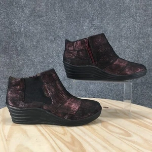 Bionica Boots Womens 10M Gilford Wedge Leather Irredescent Purple Ankle Bootie - Picture 1 of 20