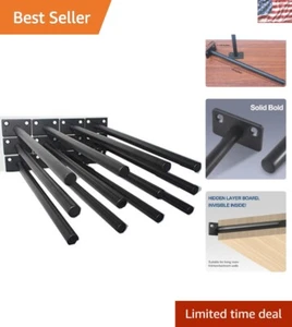 12 Pcs Heavy-Duty 10" Solid Steel Floating Shelf Brackets - Invisible Support - Picture 1 of 9
