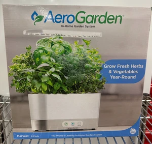 AeroGarden Harvest Indoor Hydroponic Garden LED Light & Herb Kit, 6 Pods White - Picture 1 of 4