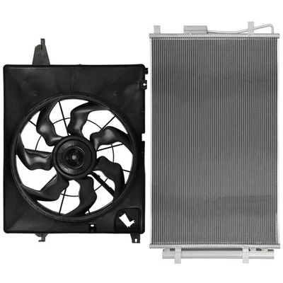 Electric A/C Condenser Cooling Fan Kit For 2013-2016 2017 2018 Hyundai Santa Fe Foto 1 de 4