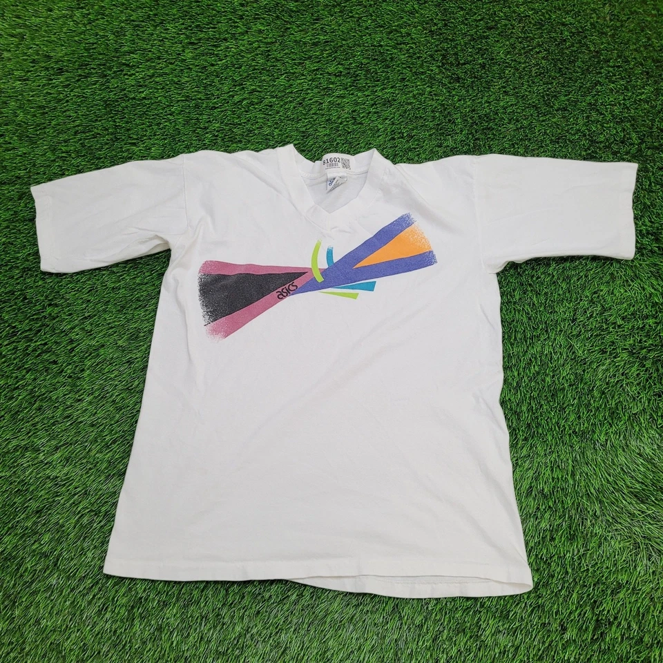 Camisa vintage ASICS para mujer XL 21x26 blanca Foto 1 de 4