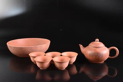 T9347: XF cerámica marrón china en forma Sencha tetera y tazas, automática Foto 1 de 4