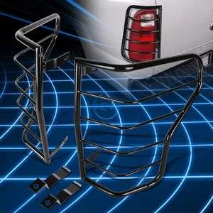 Black Steel Tail Light Guard Protector Cover for 2007-2013 Toyota Tundra Pickup - Picture 1 of 5