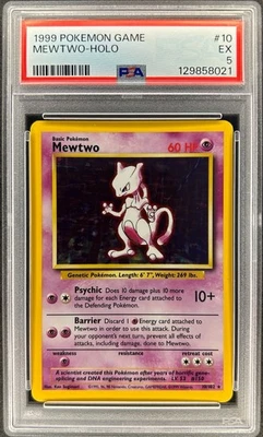 PSA 5 - MEWTWO - 10/102 - SET BASE 1999 WOTC HOLO POKEMON INGLÉS Foto 1 de 3