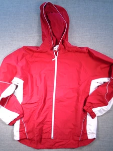 Chaqueta Cheetah Para Hombre Pequeña Roja Cremallera Bloque de Color Capucha Rompevientos Softshell - Imagen 1 de 9