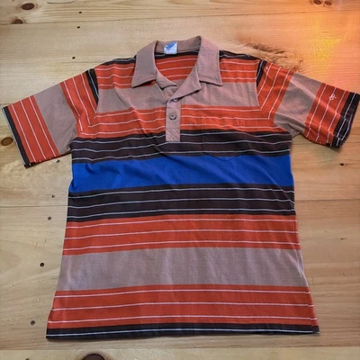 Camisa Polo Vintage Años 70 80 Ocean Pacific OP Rayas Tostado Naranja Azul Surf Skate L Foto 1 de 4
