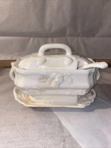 Antike Zuckerdose mit Deckel & Löffel - Bild 1 von 6