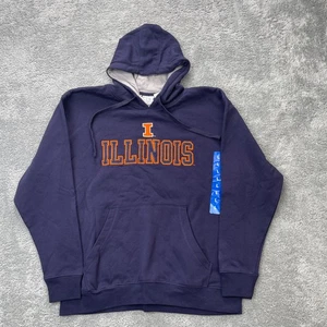 Illinois Fighting Illini Hoodie Mens Large Blue Champion Football NCAA Cotton - Picture 1 of 7