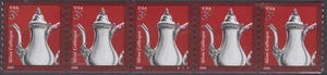 SC# 3759 - 2003-11 - 3¢ Silver Coffeepot - Coil Plate # Strip of 5 - Picture 1 of 1
