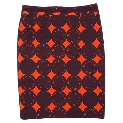 BODEN Women's Size 8 Red & wine Geometric flower Wool Blend lined Pencil Skirt  - Image 1 of 4