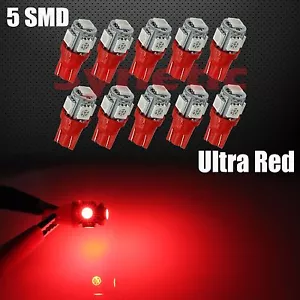 10x High Power Red T10 921 5050 Chip Interior/License Plate SMD LED Light Bulbs - Foto 1 di 2