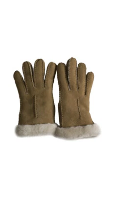 GUANTES UGG CARTER DE PIEL DE OVEJA CASTAÑO PUNTO ÚNICO PARA MUJER TALLA M NUEVOS Foto 1 de 2