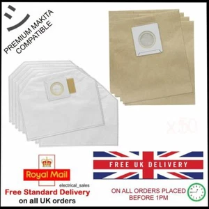 FITS MAKITA DVC260Z 261 265 LXT CORDLESS BACKPACK 18v VACUUM CLEANER DUST BAGS - Picture 1 of 19