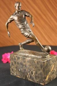 Pure Signed Soccer Player Bronze Bookend Book End Sport Fanatic Sculpture Decor