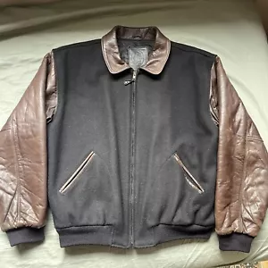 Vintage Golden Bear Jacket Mens Large Stadium Letterman Wool Leather USA varsity - Picture 1 of 10