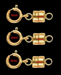 (3) 6 mm federring 4,5 mm 14k MAGNETISCHER SCHLIESS Konverter MASSIV Gelbgold USA - Bild 1 von 8
