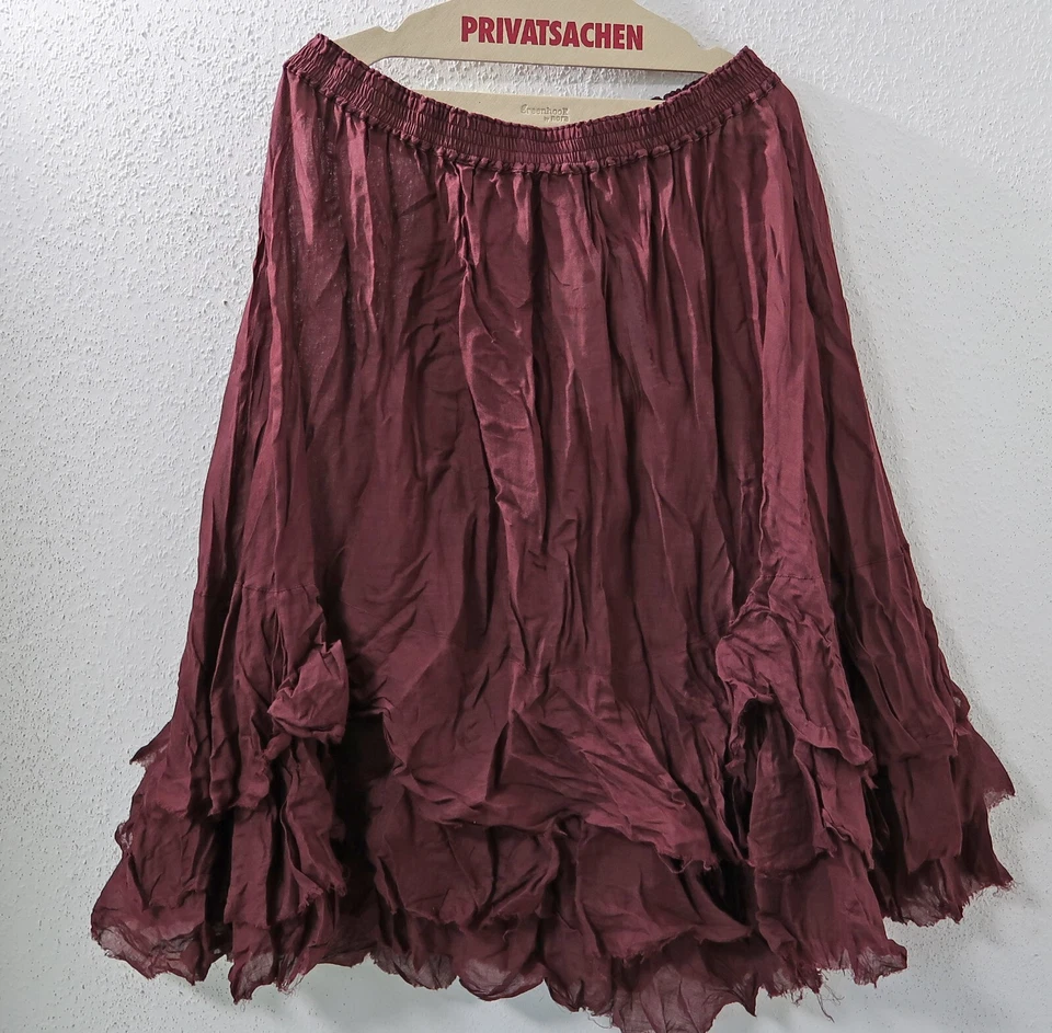 PRIVATSACHEN Rock STILWALD 46-48-50 (3) Ramie +fransige Volants 'hildegard' - Bild 1 von 3