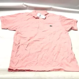 Lacoste Polo 100% Cotton Pique Men's X Large FR 6 L.12.12 Classic Fit Pink New - Picture 1 of 6