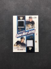 2002-03 PACIFIC HEADS UP LANG/HEDBERG/PETERSEN/BEECH GAME-WORN JERSEY QUADS #22