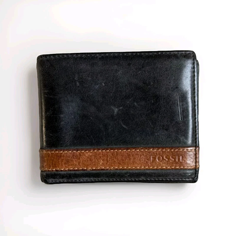 Cartera plegable Fossil Quinn Flip ID marrón ML3644 negra Foto 1 de 4