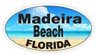 Madeira Beach Oval Bumper Sticker or Helmet Sticker D3735 Florida