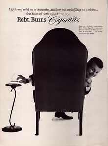 1958 Robert Burns Cigarillos anuncio impreso suave como un cigarrillo suave como un cigarro - Imagen 1 de 1