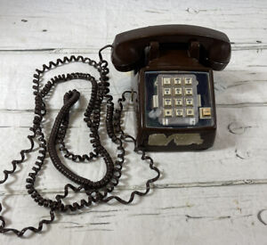 Téléphone de bureau vintage ROLM ton tactile marron avec bouton flash téléphone 