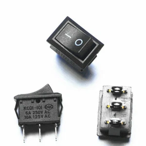 10 PIEZAS KCD1 15x21mm Mini Interruptor Rocker 3 PINES HÁGALO USTED MISMO 250VAC/6A Negro HÁGALO USTED MISMO ENCENDIDO-APAGADO - Imagen 1 de 3