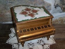 New Listingvintage italian florentine wood piano music trinket box