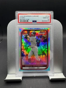 Ichiro 2008 Bowman Chrome Refractor #176 PSA 10 GEM MINT - MARINERS HOF - Bild 1 von 1