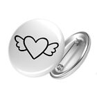 Button Herz mit Flügeln Anstecker Pin Geschenk Idee Souvenir Geburtstag Weihnach