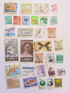 30 Asia used postage stamps, lot, Japan,Thailand,Israel,Philippines,India,Liban - Picture 1 of 1