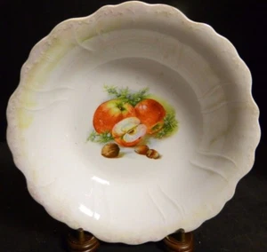 Antique Embossed Scalloped Imperial Semi Vitreous Apple Bowl 9.75" x 2.25" V.G. - Picture 1 of 8