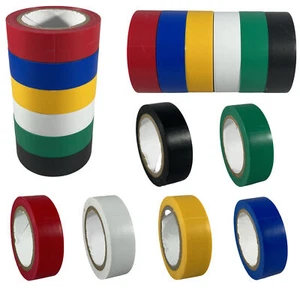 Nastro isolante colorato nastro isobanda 6 rulli a 10 m ciascuno 1x nero giallo rosso verde bianco blu - Foto 1 di 9