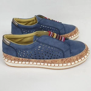 Sambag Size 37 Womens Navy Blue Slip On Flat Sneaker Shoes Casual No Laces - Bild 1 von 7